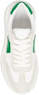 Madden Girl Women's Amica Sneaker, White/Green, 10 | Image 4