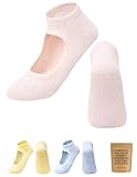 The Edition Pilates Socks with Grips for Women – Non Slip Yoga & Barre Support – Cushioned Grippy Socks for Reformer, Ballet & Home Workout – Cotton 3 Pairs