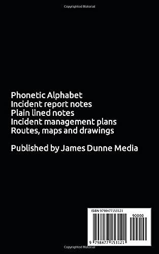 Security Note Book 100 Pages Lined Interior Incident report forms Blank ...