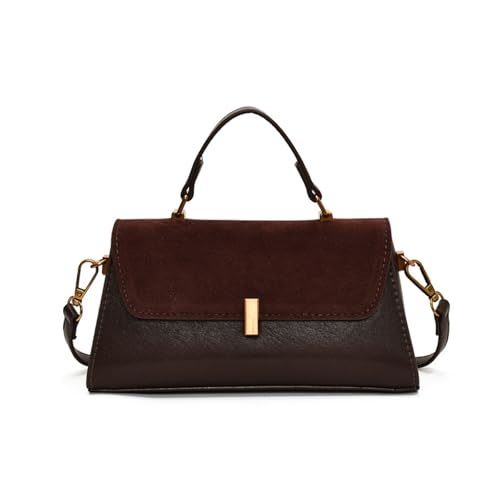 Suede Bag for Women Retro Shoulder Bag Clutch Purse Trendy Crossbody Bag with Adjustable Strap