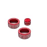 CARRERAS Fit for BMW X1 E84 3 Serie E90 E91 E92 E93 Auto Innen Klimaanlage Knopf Audio Lautstärke Control Taste dekoration Ring Abdeckung Klimaanlagenknopf (Color : Red, Size : For X1 E84 2009-2015