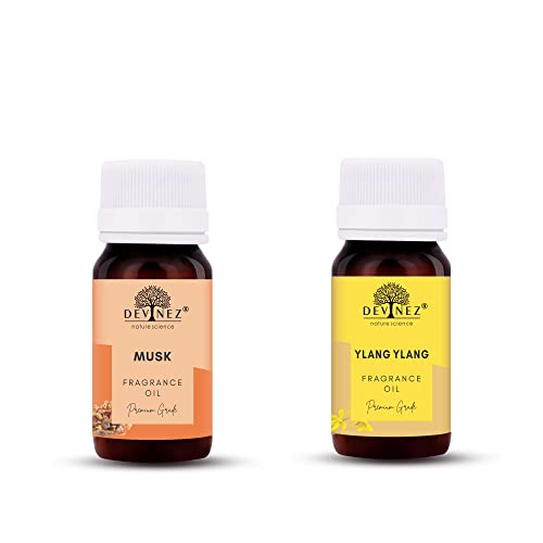 Image of Devinez Musk, Ylang-Ylang Aroma Oil for Diffuser /Ultrasonic Aroma Diffuser /Tealight Diffuser /Reed Diffuser, 15ml Each