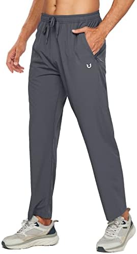 NORTHYARD Men's Athletic Running Joggers Workout Gym Pants Lightweight Jogging Pants Open Hem Sweatpants Darkgrey M
