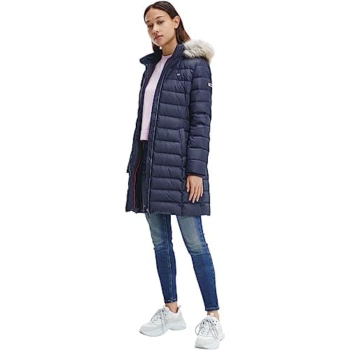 Tommy Jeans Damen Tjw Essential Hooded Down Coat Jacke, Marineblau (Twilight Navy), X-Small