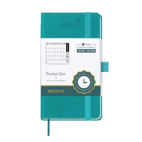 BEZEND Pocket Monthly Planner 2027-2028, 2-Year Calendar Book (3.5" x 6.5")