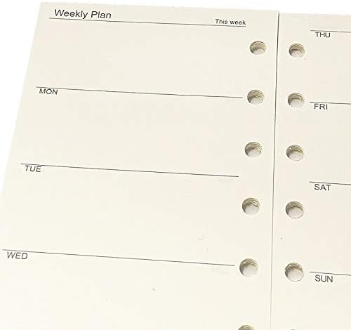 Miniatura 2 de Recambio de planificador A7, recambio de agenda A7 para Filofax, 6 agujeros100 gsm, 4.84 x 3.23 pulgadas, Harphia (plan semanal)