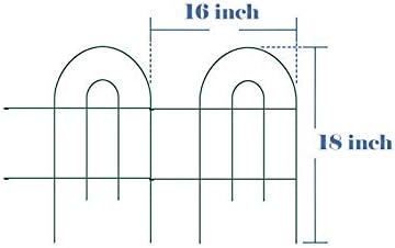 MTB Green Garden Border Folding Fence Lawn Yard Fence 18 Inch x 8 Feet,Pack of 5 Set, Overall Length 40 Feet,Landscape Panel,Folding Patio Fences Flower Bed Pet Barrier Section Panel Decorative Fence
