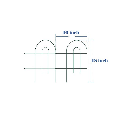 Mtb Green Garden Border Folding Fence Lawn Yard Fence 18 Inch X 8 Feet,Pack Of 2 Set, Overall Length 16 Feet,Landscape Panel,Folding Patio Fences Flower Bed Pet Barrier Section Panel Decorative Fence #TOP2
