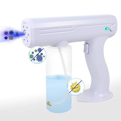 Disinfectant Mist Gun, Nano Mist Spray Gun, Handheld Rechargeable Nano Atomizer Electric Sprayer Adjustable Household Disinfectant Fogger Machine for Home, Office, School, Garden & Salon