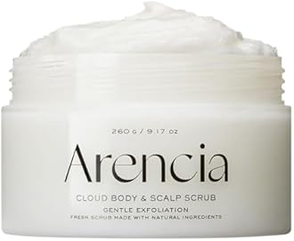 Arencia Fresh Cloud Sea Salt Body & Scalp Scrub (White) - Gentle Exfoliation for Softer, Refreshed Skin and Scalp, Korean Skin Care