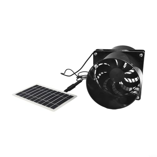 Ventilador de energía solar para ventilación de tuberías, 10 W, 12 V, reduce la acumulación de calor, circulación de aire adecuada