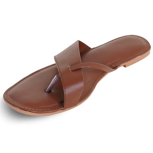 Image of Women's Kolhapuri Style Flip Flops | Daily Use Casual Slippers | Comfortable Flat Sandals for Girls with Sweat-Proof Sole