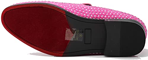 Image of SPK26 Men's Vintage Velvet Rhinestone Designer Dress Loafers Slip On Shoes Classic Tuxedo Dress Shoes