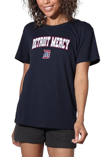 University of Detroit Mercy Arch Logo Women's Loose T-Shirt, Navy, L