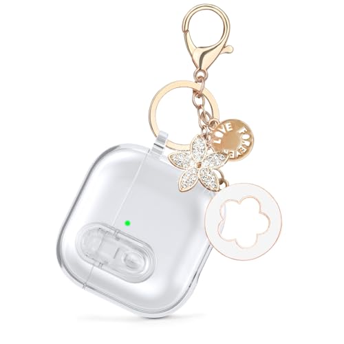 Image of (with Lock) Clear Case Compatible for Cute Apple Airpods Pro 1 /2 Cases Women, VISOOM TPU Transparency Air pods Pro 1st 2nd Generation Soft Earbuds Case Bling Keychain for Airpod iPod Pro2 /1