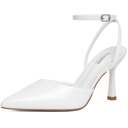 Susanny Heels for Women Stiletto Closed Pointed Toe Backless Dress Shoes High Heels Sexy Kitten Pumps Wedding Guest Party Dance Prom Dressy Comfort Shoes