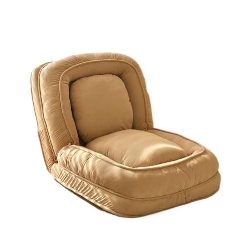 PBENO Sofa Stuhl Human Dog Kennel Lazy Verstellbares Sofa kann zu Hause schlafen und liegen, Schlafzimmer, Tatami, faltbar, einzelnes kleines Schlafsofa Schlafzimmerstuhl(Curry)