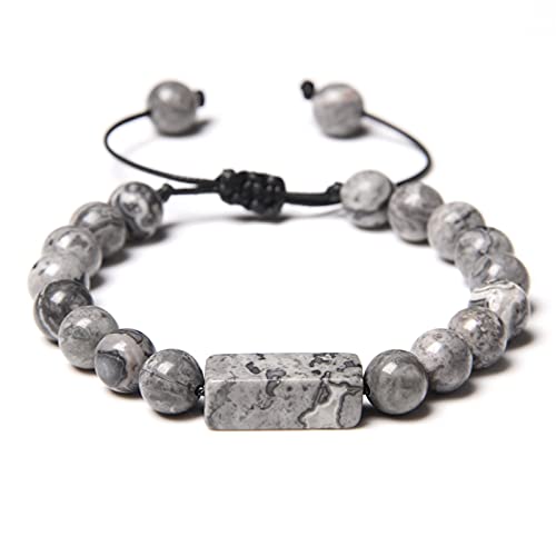 Bracelet en pierre naturelle lapis lazuli tressé pour homme femme réglable