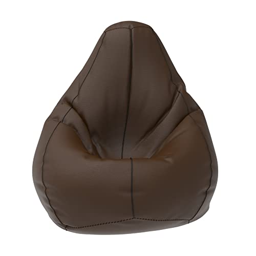 Image of ComfyBean - XXXL - Piping Bean Bag with Beans Filled - for Adults - Max User Height : 5 Ft. - Max User Weight : 60 Kgs - Prefilled Bean Bags (Brown Black)