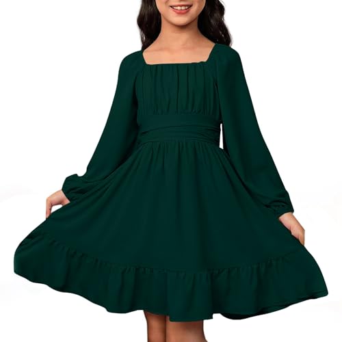 Robe décontractée fille manches longues taille moulante : confort plein air