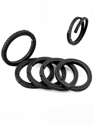 Image of Titanium Key Rings Heavy Duty Side Push Easy Open Split Keychain Rings