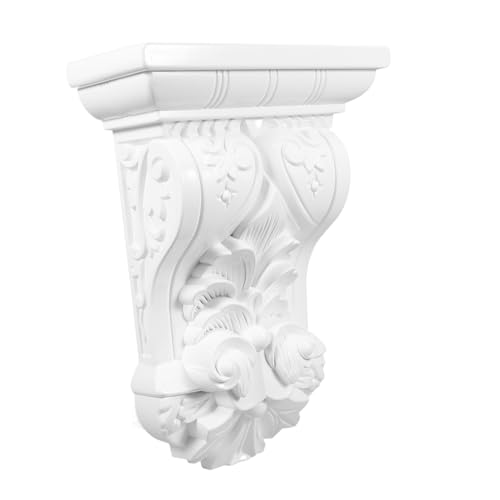 ANDRESLAD Ménsula Decorativa Europea De Estilo Romano, Blanca Autoadhesiva, Diseño Tallado, Soporte Para Columnas y Esquinas, Adecuado Para Decoración De Interiores y Exteriores,