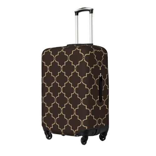 Brown Moroccan Trellis Luggage Cover Washable Elasticated Luggage Covers for Suitcase TSA Approved Stylish Scratch Resistant Luggage Case Protector2