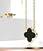 Generic 3 PCS Lucky Clover Necklace Set, 18K-Gold Plated Trendy Lucky Clover Bracelet, Necklace, Earrings Jewelry Set,Gifts for Mom, Wife, Daughter，Friends, Black