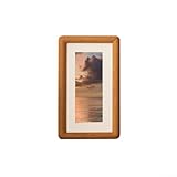 Marco de fotos de madera maciza de 8 x 15 cm con tablero beige para exhibición de mesa, marco de fotos de bricolaje para