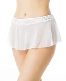 Pinup Doll Sheer Lace Skirt, Women's Lace Sheer Mini Skirt, Sizes Small Through XX-Large White