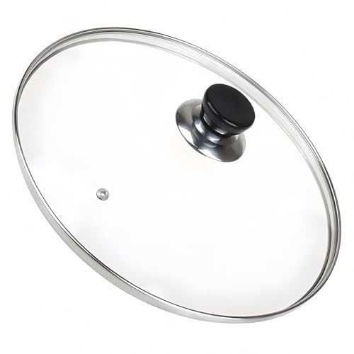 Vortihive 10 Inch Pan Lid Round Tempered Glass Pan Cover with Steam Vent