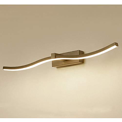 Stylamp Luz de Pared LED Espejo de Onda Moderno Lámpara Frontal Lámpara de Pared de luz cálida de baño, Accesorio de Pared de gabinete Decorativo, luz de Espejo Ondulada 3000K (Black,L 100CM)