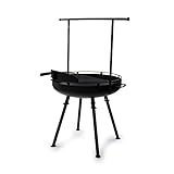 Barebones Cowboy Fire Pit 30-Inch - Open Fire Grill with Cooking Grate for Outdoor Cooking - Heavy Duty Open Grill