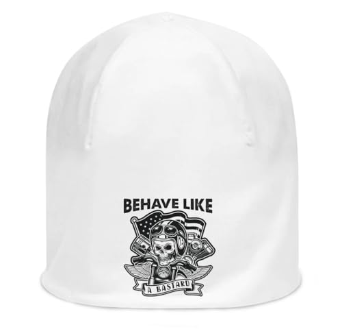 Bonnet en coton fin blanc stretch anti-transpiration motif Piston Skulls USA