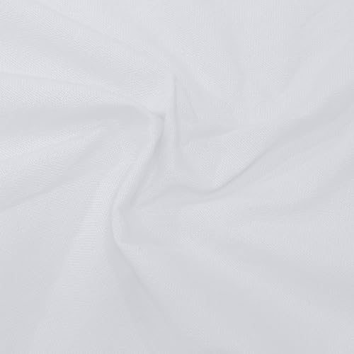 Image of HOME COLORS.IN Cotton Plain 10 Seater Table Cover - Machine Washable - Durable - Dining Table Cloth - 60 x 108 Inch - White