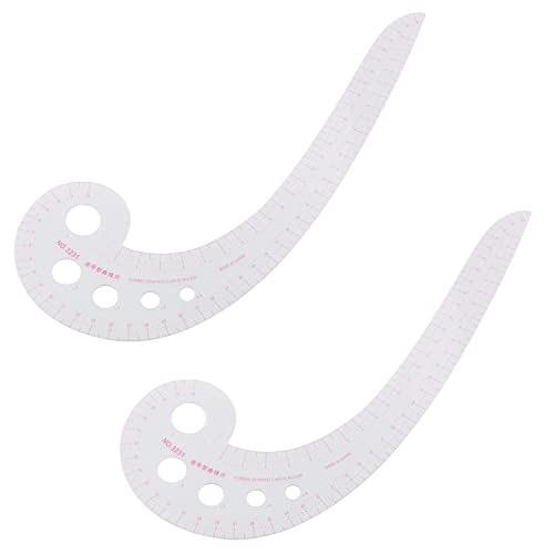 Yhxixi 2Pcs Comma Shaped Plastic Transparent French Curve Rulers For Dressmaking Tailor Support Tools Easy Sewing Pattern Ruler Clothing Cutting #TOP8
