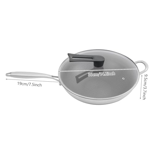 Wok de acero inoxidable SUS316 14.2" con tapa miniatura 3
