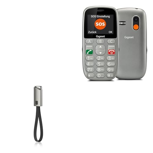 BoxWave Cable Compatible with Gigaset GL390 - USB Type-C Keychain Charger, Key Ring USB Type-C to Type-A 8 in USB Cable - Jet Black