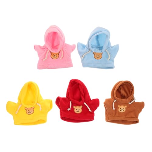 Toddmomy Fashionable Bear Plush Clothing 5pcs Stuffed Animal Hoodies for 14-18 Inch