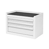 Mini 3-Drawer White Steel Tool Box