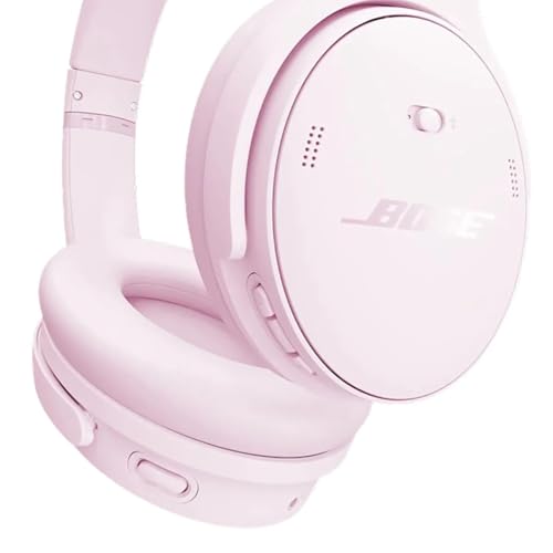 Image of Bose QuietComfort Headphones - Wireless Bluetooth Headphones, Active Over Ear Noise Cancelling and Mic, Deep Bass Bundle + Desktop Headphone Stand + Green Extreme Dual Wall Charger (Petal Pink)