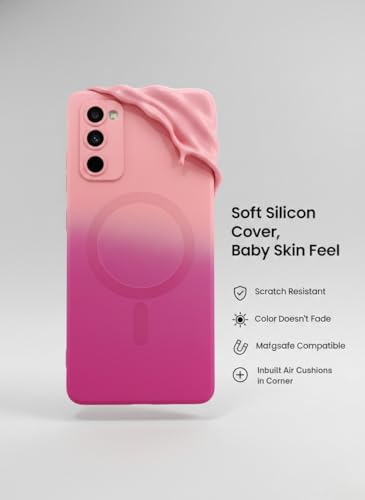 Image of amazon basics Gradient Mag-Safe Case for Samsung Galaxy S20FE 5G | Soft Silicone Shockproof Cover with Camera Protection | Slim Lightweight Design | Smooth Touch & Durable - Light and Dark Pink