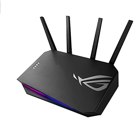 GS-AX3000 dual-band WiFi 6 gaming router, PS5 compatible, Mobile Game Mode, VPN Fusion, Instant Guard, Gear Accelerator, Gaming Port, Adaptive QoS, port forwarding, ASUS Aura RGB
