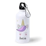 Botella de aluminio y tapón de plástico. Resistente a los golpes y ligera para llevar al trabajo, de viaje o al colegio.