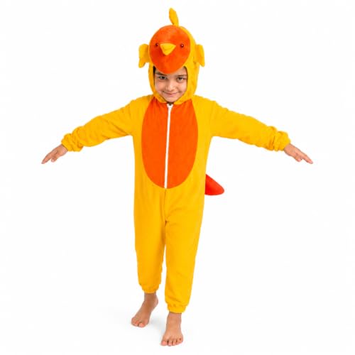 Image of Raj Costume Animal Fancy Dress Costume for Boys & Girls | Hooded Full Body Wildlife Zoo Animal Jumpsuit | Soft Costume for School Function, Fancy Dress, Halloween, Birthday, Cosplay & Role Play