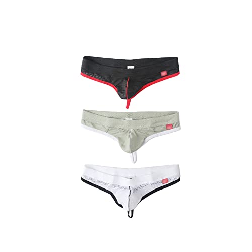 Faringoto Men's Underwear Low Waist Nylon Mesh Breathable Men's Thong #TOP20