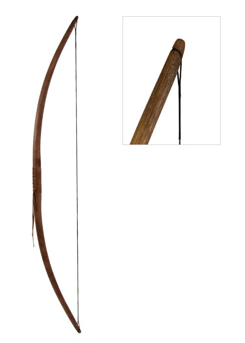 Battle-Merchant Agincourt - Arco lungo ambidestro, 180 cm - 70 pollici, marrone scuro con tendini in avorio, arco da guerra da 25 a 40 kg, peso di trazione