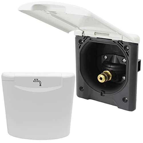 City Wasseranschluss Wasser Außensteckdose Wassersteckdose + Druckminderer Wohnmobil Wohnwagen ABL weiß