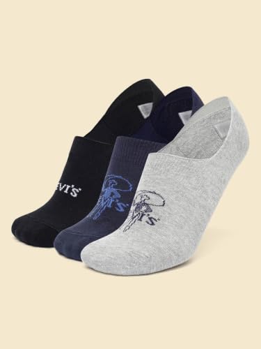 Image of Levi's Men's Cotton Stretch No Show Anti Slip Grip Socks (Pack of 3)