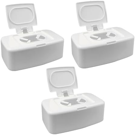 VOSAREA Baby Wipes Box Dispenser Diaper Wipes Dispenser, 3pcs Tissue Storage Box Case Refillable Dispenser Holder Baby Wipes Container with Lid for Home Office Cars image 5